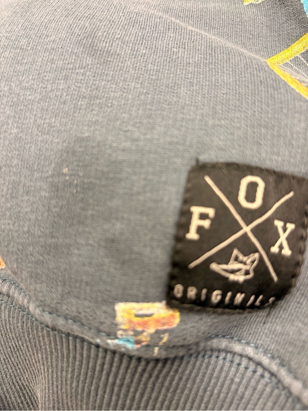 Fox -Adult unisex Hoodie- navy and Yellow - size SM - Picture 2 of 4